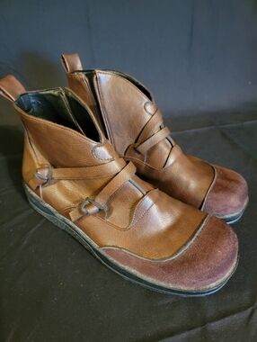 Women's Brown Leather Casual Ankle Boots